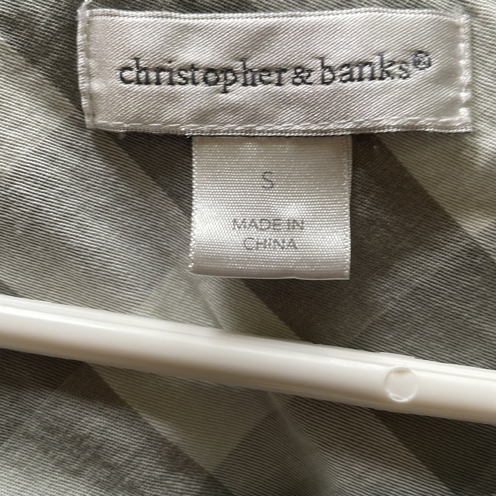 Christopher & Banks Gray and White Plaid Top. Small. Nice - Picture 3 of 5